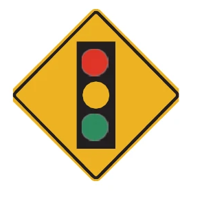 Yellow diamond-shaped warning sign